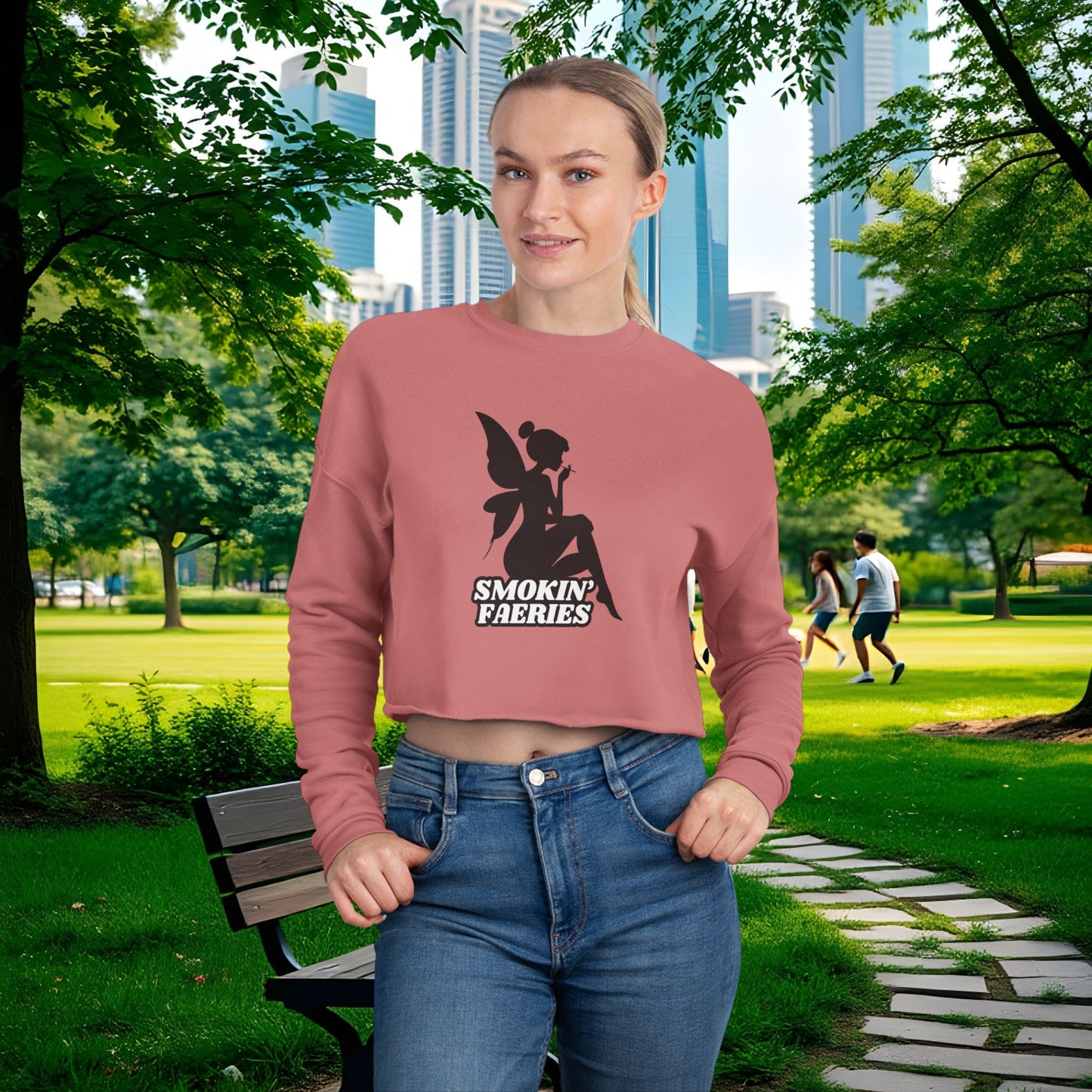 Smokin' Faeries Women's Cropped Sweatshirt