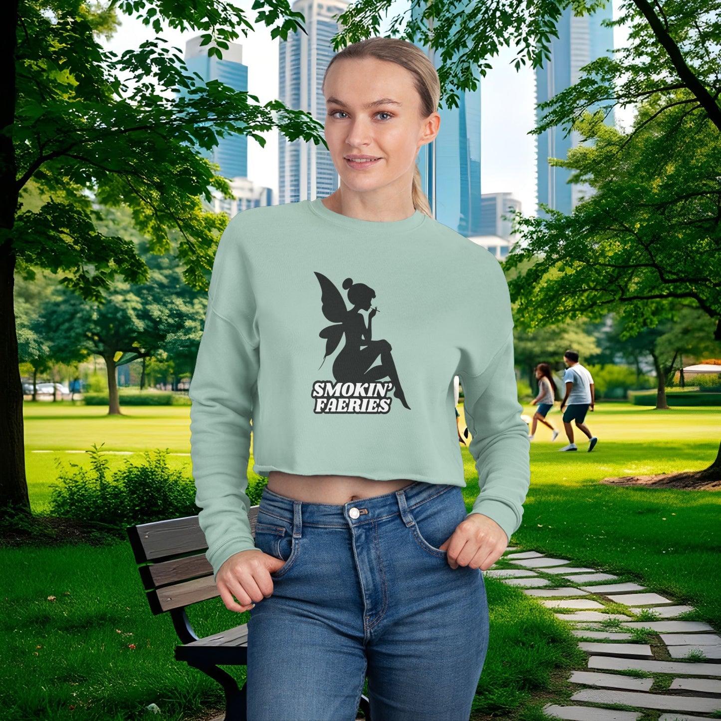 Smokin' Faeries Women's Cropped Sweatshirt